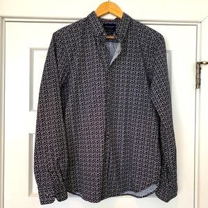 Black and White Floral Button Down